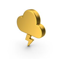 Gold Weather Lightning Icon PNG & PSD Images