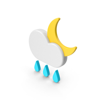 Rainy Night Weather Icon PNG & PSD Images