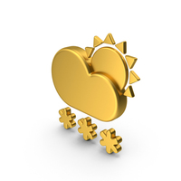 Gold Weather Icon Cloudy with Snow PNG & PSD Images