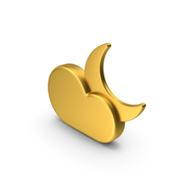 Gold Weather Icon Cloudy Night PNG & PSD Images