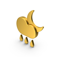 Gold Weather Icon Rainy Night PNG & PSD Images