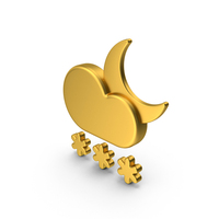 Gold Weather Icon Snowfall Night PNG & PSD Images