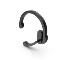 Black Customer Support Headset Icon PNG & PSD Images