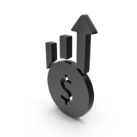 Black Dollar Rate Increase Icon PNG & PSD Images