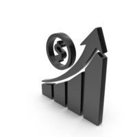 Black Dollar Growing Graph Icon PNG & PSD Images