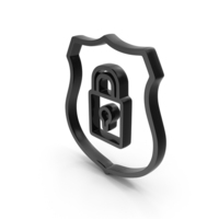 Black Lock Shield Icon PNG & PSD Images