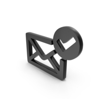 Mail Verify Icon Black PNG & PSD Images