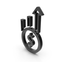 Out Line Rate Increase Dollar Growth Icon Black PNG & PSD Images