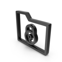Black Folder Lock Outline Icon PNG & PSD Images