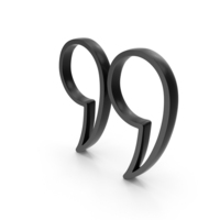 Black Inverted Commas Outline Icon PNG & PSD Images