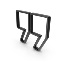Out Line Quotes Inverted Comma Icon Black PNG & PSD Images