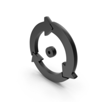Refresh Circle Three Step Cycle Arrows Icon Black PNG & PSD Images