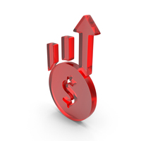 Dollar Growth  Icon Glass PNG & PSD Images