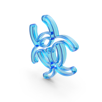 Out Line Biohazard Icon Glass PNG & PSD Images