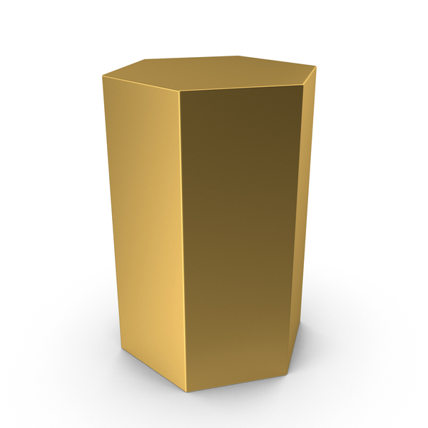 Gold Hexagonal Prism PNG & PSD Images
