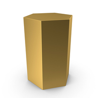 Gold Hexagonal Prism PNG & PSD Images