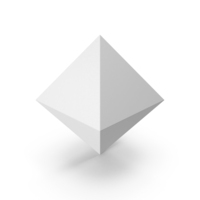 White Octahedron Shape PNG & PSD Images