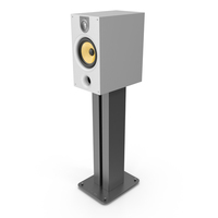 Bowers & Wilkins 685 S2 White on STAV 24 S2 Silver PNG & PSD Images