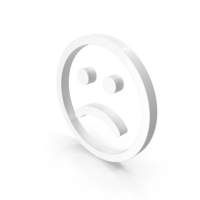 Sad Face Icon White PNG & PSD Images