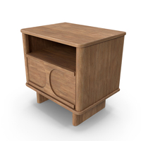 Wes Wood Nightstand With Drawer PNG & PSD Images