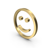 Smile Face Icon Gold PNG & PSD Images