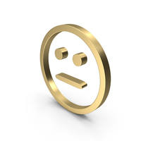 Neutral Face Icon Gold PNG & PSD Images