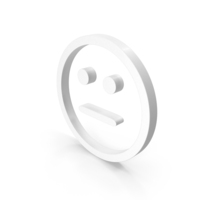 Neutral Face Icon White PNG & PSD Images
