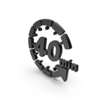 Black 40 Minutes Refresh Icon PNG & PSD Images