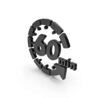 Black 60 Minutes Refresh Icon PNG & PSD Images