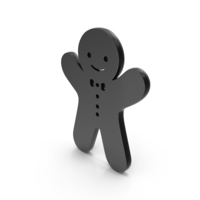 Black Gingerbread Man Icon PNG & PSD Images