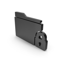 Black Locked Folder Icon PNG & PSD Images