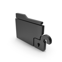 Black Open Lock Folder Icon PNG & PSD Images