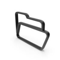 Black Open Folder Outline Icon PNG & PSD Images