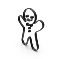 Black Gingerbread Man Outline Icon PNG & PSD Images