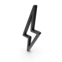 Black Lightning Bolt Outline Icon PNG & PSD Images
