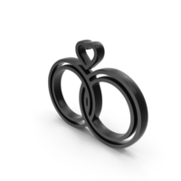Black Couple Rings Outline Icon PNG & PSD Images