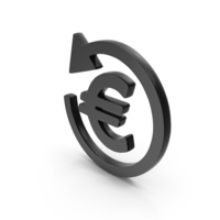 Refund Euro Money Icon Black PNG & PSD Images