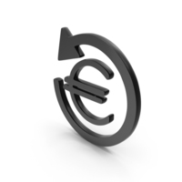 Refund Euro Money Icon Black PNG & PSD Images