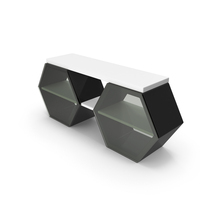 Hexagonal Information Desk Black And White PNG & PSD Images