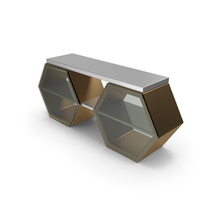 Hexagonal Information Desk Bronze And Silver PNG & PSD Images