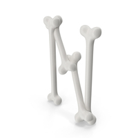 Cartoon Bones Letter N PNG & PSD Images