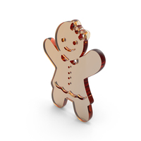 Glass Gingerbread Girl Icon PNG & PSD Images