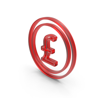 Glass Pound Currency With Double Circle Outline Icon PNG & PSD Images