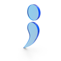 Glass Semicolon Icon PNG & PSD Images