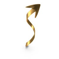 Twisted Gold Arrow PNG & PSD Images
