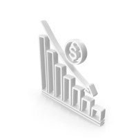 Out Line Graph Dollar Decrease Icon PNG & PSD Images