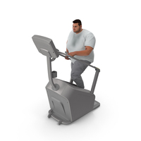 Obese Guy on a Stair Stepping Workout Fur PNG & PSD Images