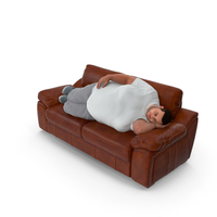 Obese Man Lying on the Couch Fur PNG & PSD Images