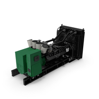 Industrial Diesel Generator Green PNG & PSD Images