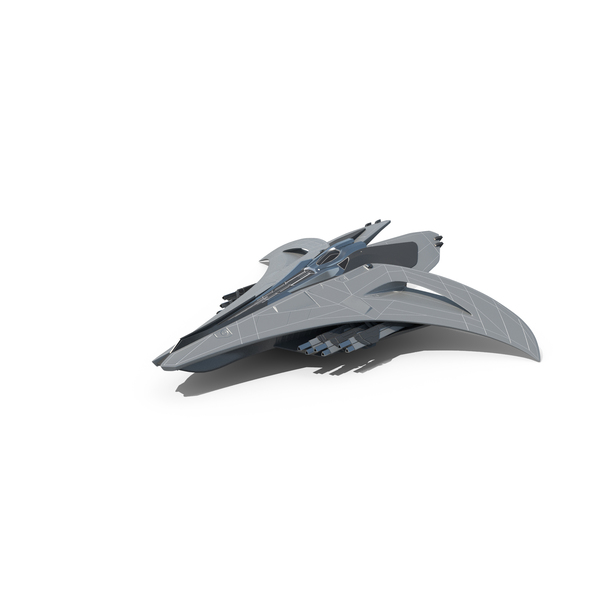 Futuristic Space Fighter Starship Gray PNG & PSD Images